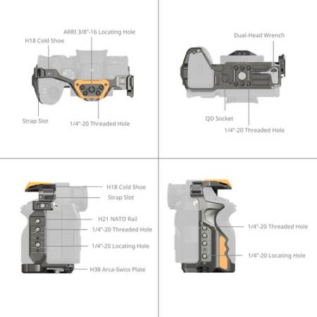 SmallRig 5517 Bumblebee Edition - zestaw z klatka HawkLock do Sony Alpha 7R V/7 IV/7S III